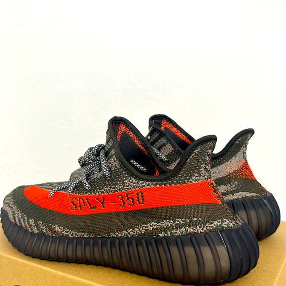 1-Yeezy Boost 350 V2 Carbel/Steel Gray/Solar Red Style#HQ7045, Shoe/Sneaker, 12 - Picture 11 of 17